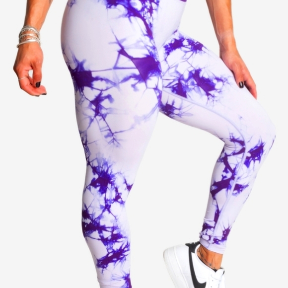 Purple Tie-Dye Women's Bumtastic Leggings! - Picture 2 of 13